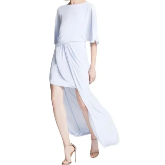 round neck asymmetric dress Elegant Round Neck Asymmetrical Hem Sequin Contrast Satin Dresses with main image 1